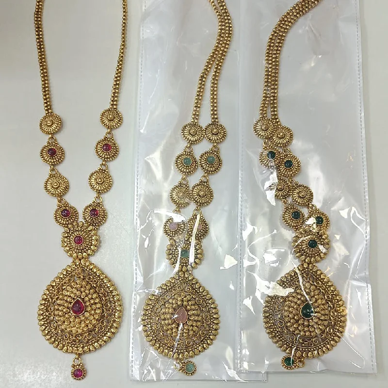 Multi-strand necklaces-Rani Sati Jewels Gold Plated Necklace Set (1 Piece Only)