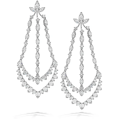 Fine charm earrings-Hearts On Fire Aerial Triple Diamond Chandelier Earrings