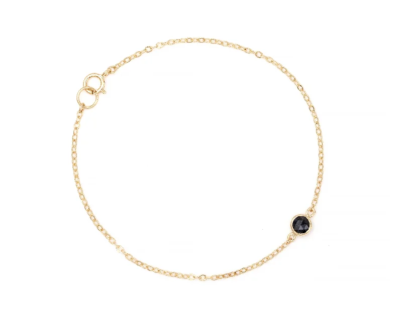 Oval charm bangles-Black Diamond Lucy Bracelet