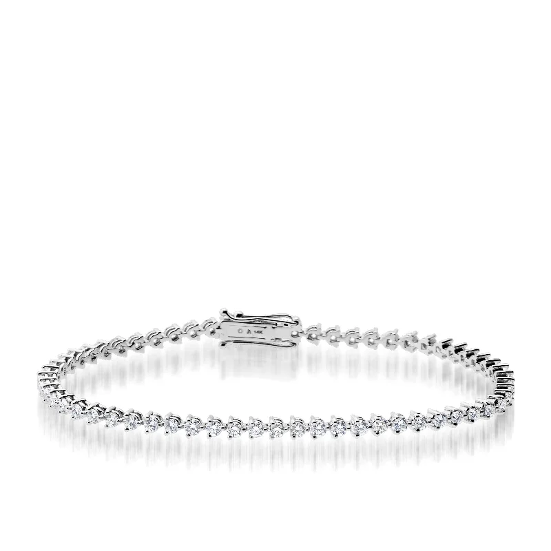 Polished bead bangles-Monaco 2.92 Carat Diamond Tennis Bracelet