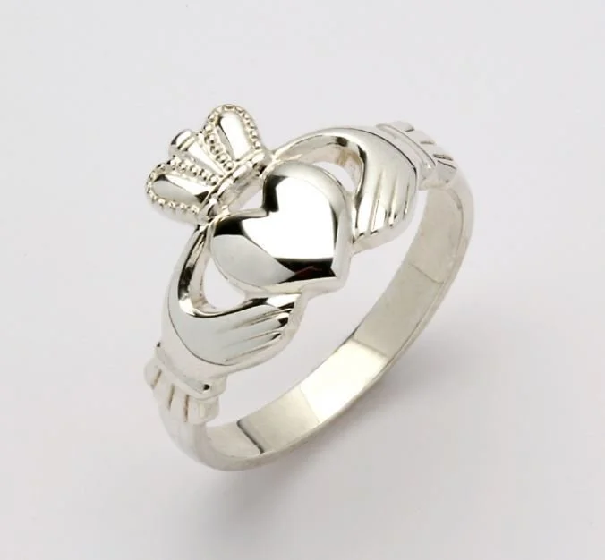 Crystal braid rings-Ladies Claddagh Ring - Sterling Silver