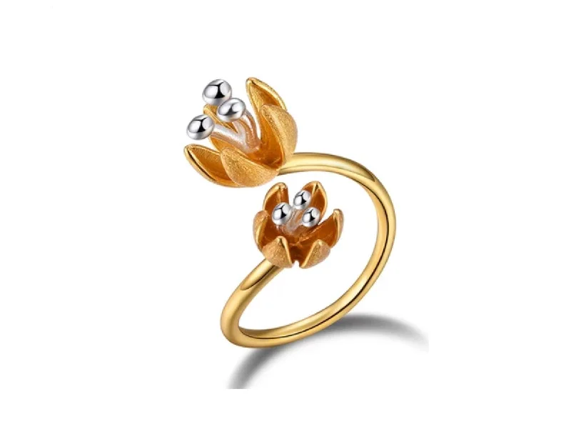 Tide motif rings-Fresh Blooming Flower Ring