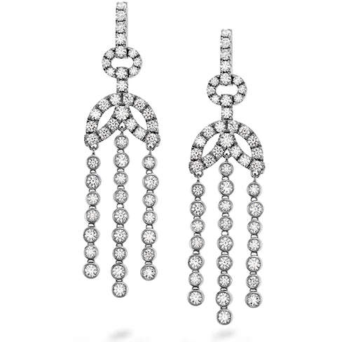 Victorian style earrings-Hearts On Fire Copley Bezel Chandelier Diamond Earrings