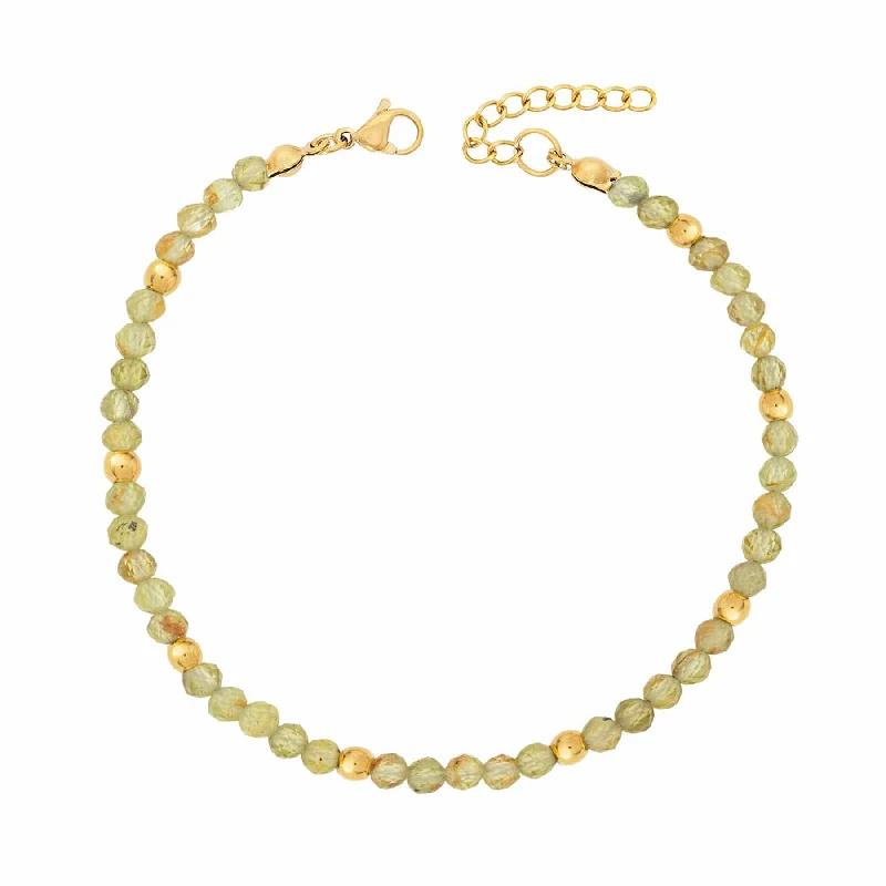 Bamboo weave bangles-Elsie Peridot Bracelet