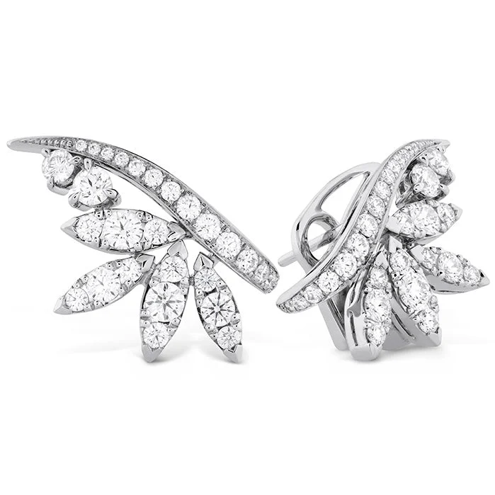 Pure gem earrings-Hearts On Fire White Kites Crest Diamond Earrings