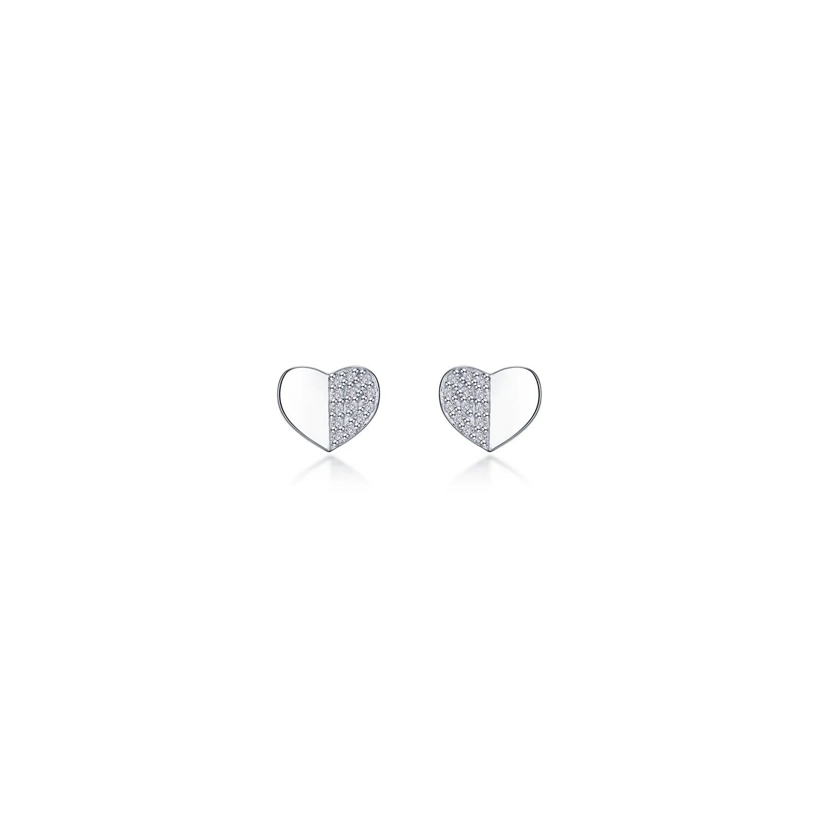 Pink gold earrings-Lafonn Simulated Diamond Heart Stud Earrings E2023CLP00