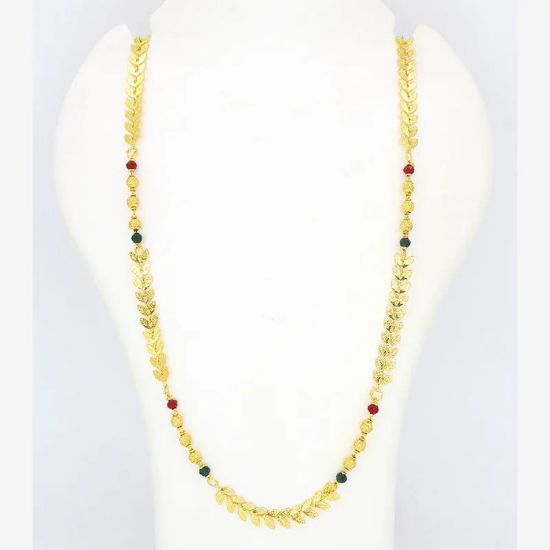 Onyx gem necklaces-Mahavir Gold Plated Necklace