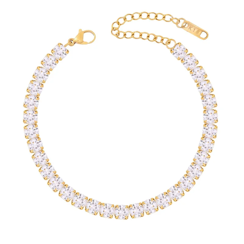 Layered link bangles-Louise Tennis Bracelet