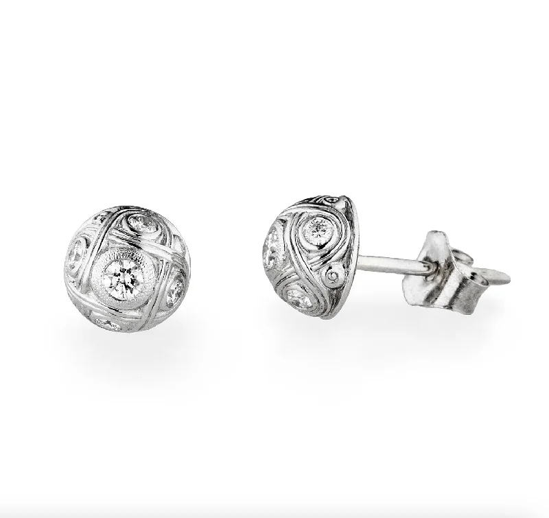 Thick bar earrings-Alex Sepkus Half Dome Stud Earrings - E-40P