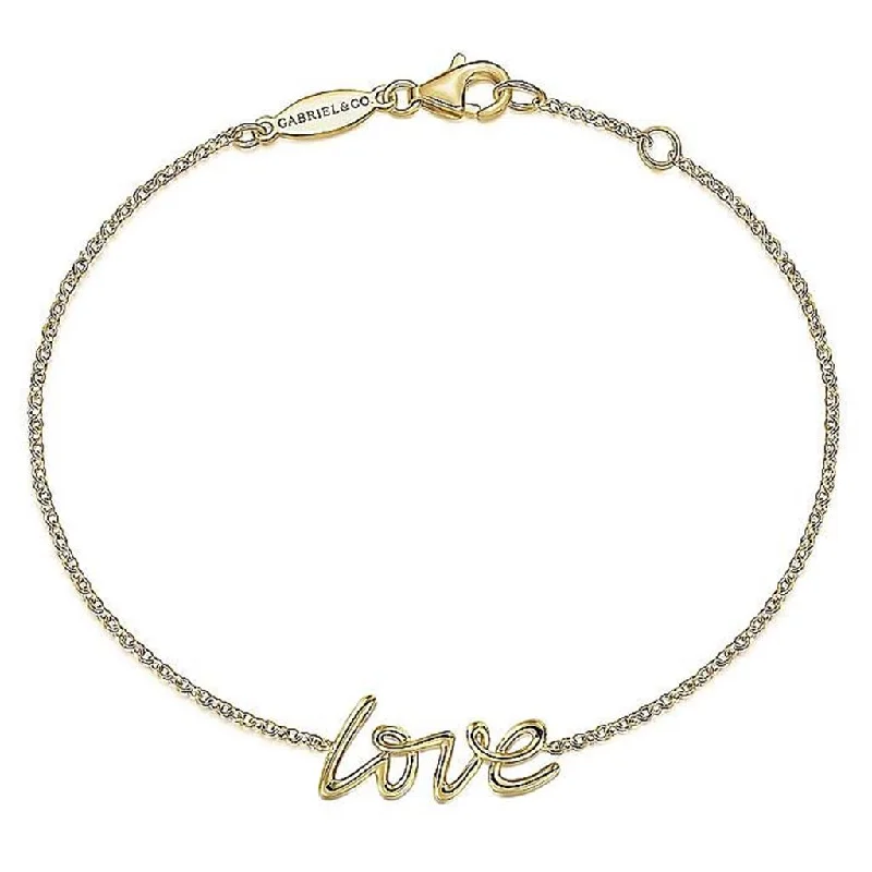 Citrine bangles-Gabriel 14Ky "Love" Script Bracelet