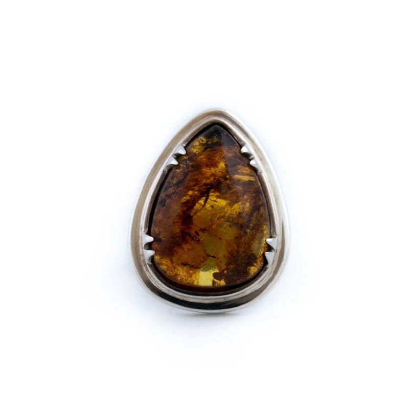 Crystal braid rings-Mexican Amber Sunset Ring