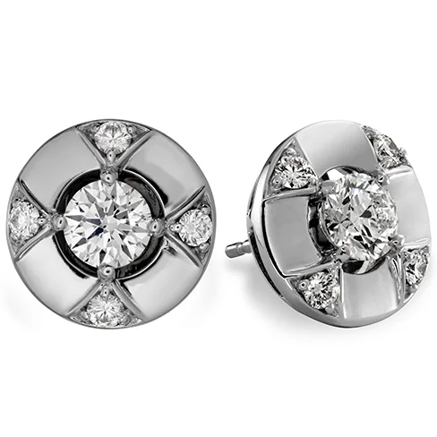 High gloss earrings-Hearts On Fire Copley Five Diamond Stud Earrings