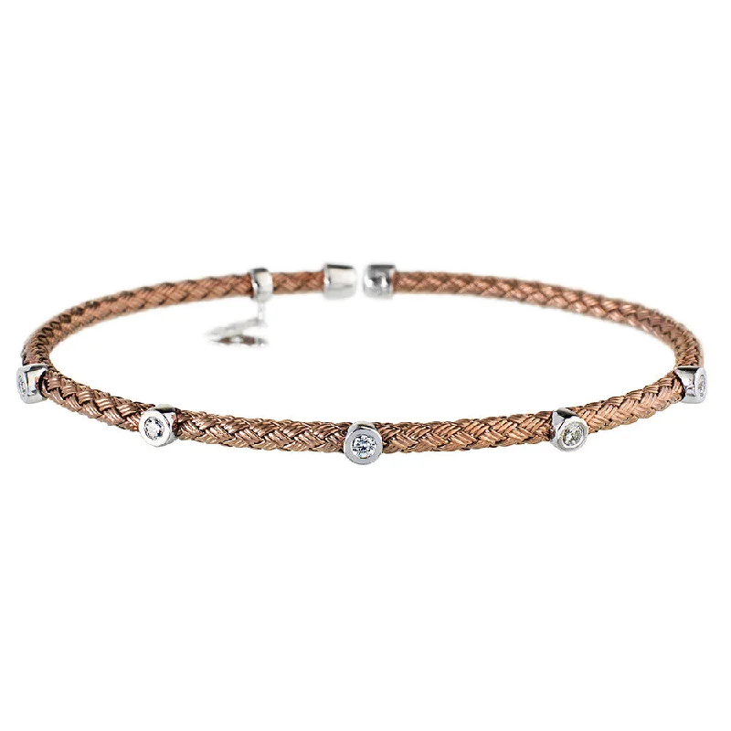 Heavy gem bangles-Chocolate Gold Bracelet 5 CZ