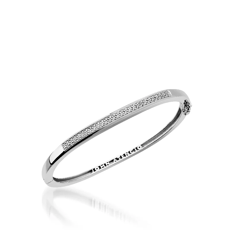 Faith charm bangles-Essence Two-Row Pave Diamond Bracelet