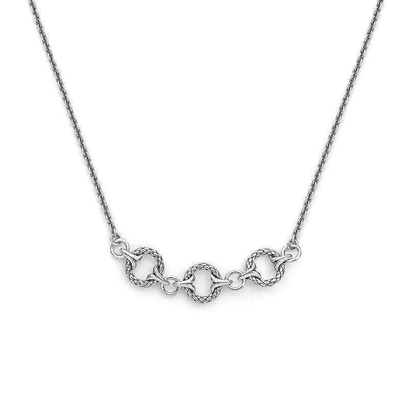 Frosted bead necklaces-Trio Necklace - Sterling Silver