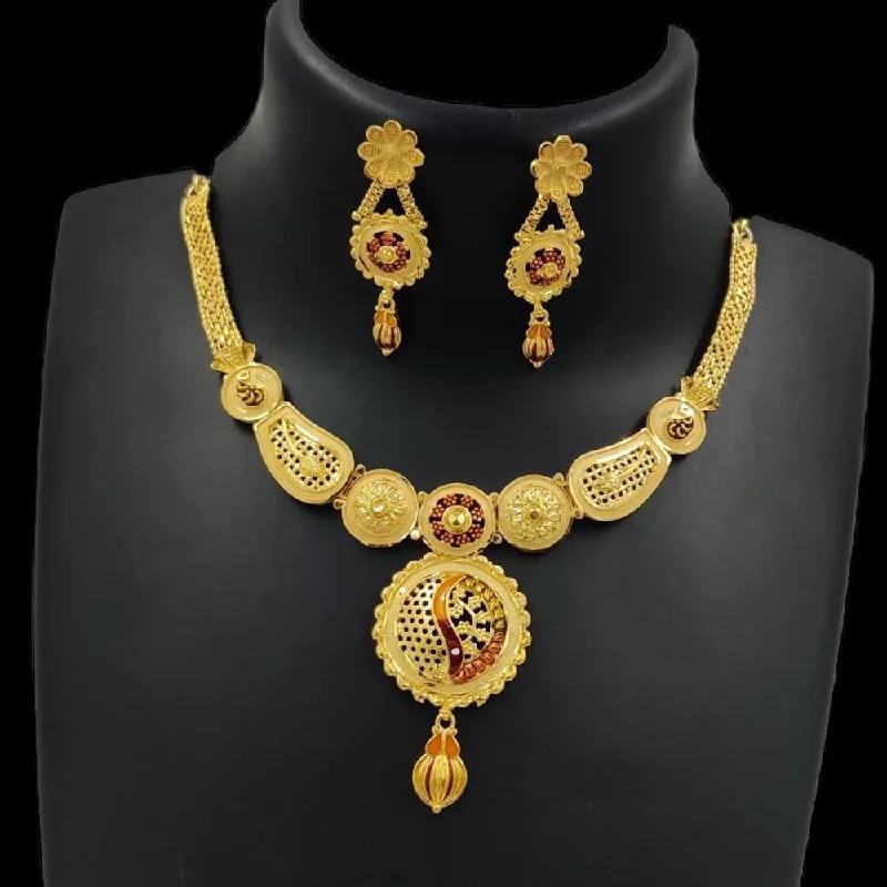 Thai style necklaces-Pari Art Jewellery Forming Gold Necklace Set