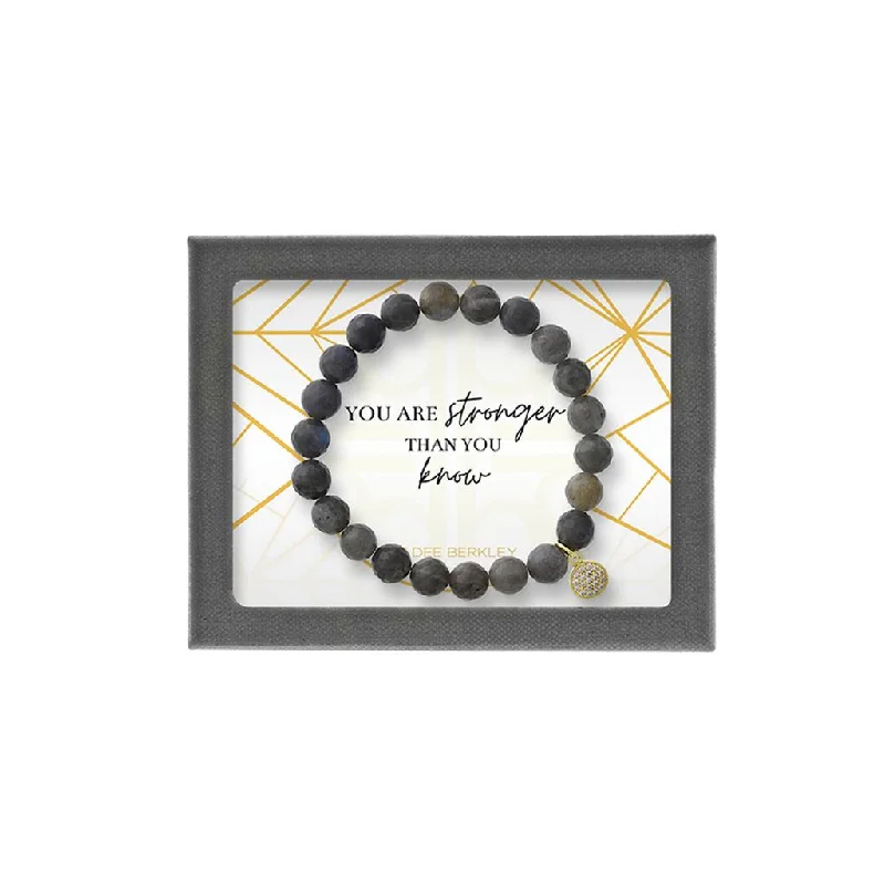 Thin yarn bangles-Dee Berkley "Stronger Than You Know" Labradorite Beaded Bracelet