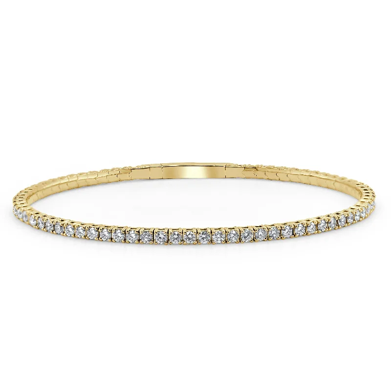 Cosmic glow bangles-14k Gold & Diamond Flexible Bangle