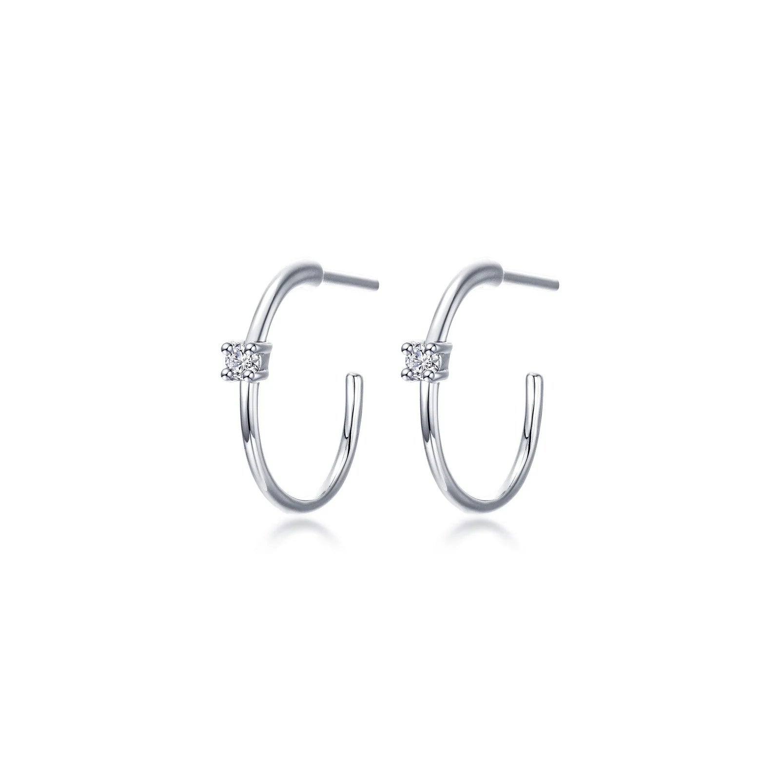 Subtle dangle earrings-Lafonn Simulated Diamond 25mm High Polished Hoop Earrings E0629CLP00