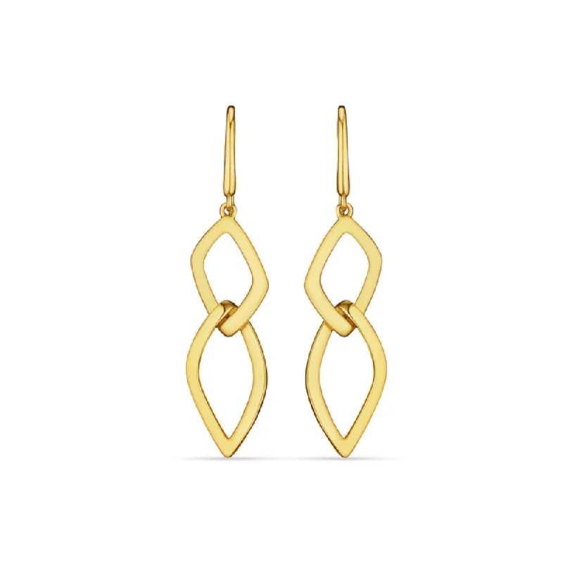 Bamboo motif earrings-Judith Ripka 14k Selvaggia Double Link Drop Earrings