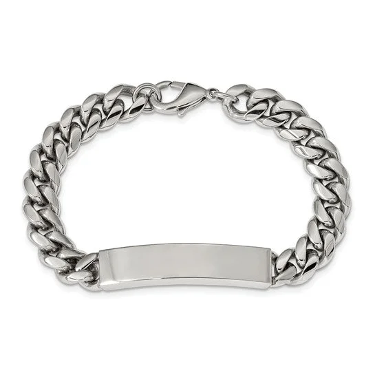 Bamboo braid bangles-Stainless Steel Polished Curb Chain 8.25 inch ID Bracelet