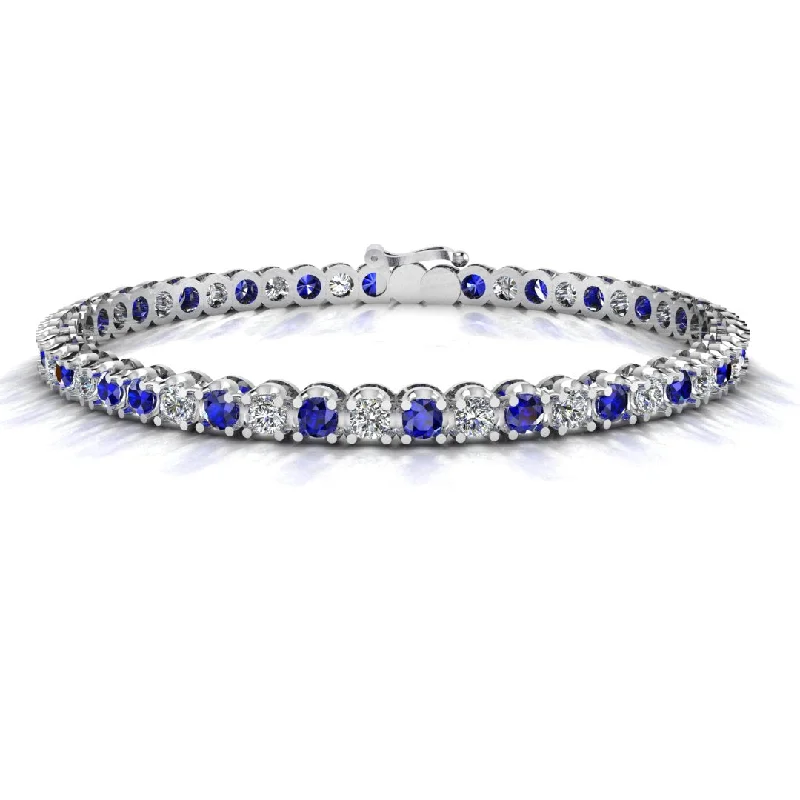 Quirky bangles-Round Brilliant Diamond and Sapphire Bracelet BR45558DS