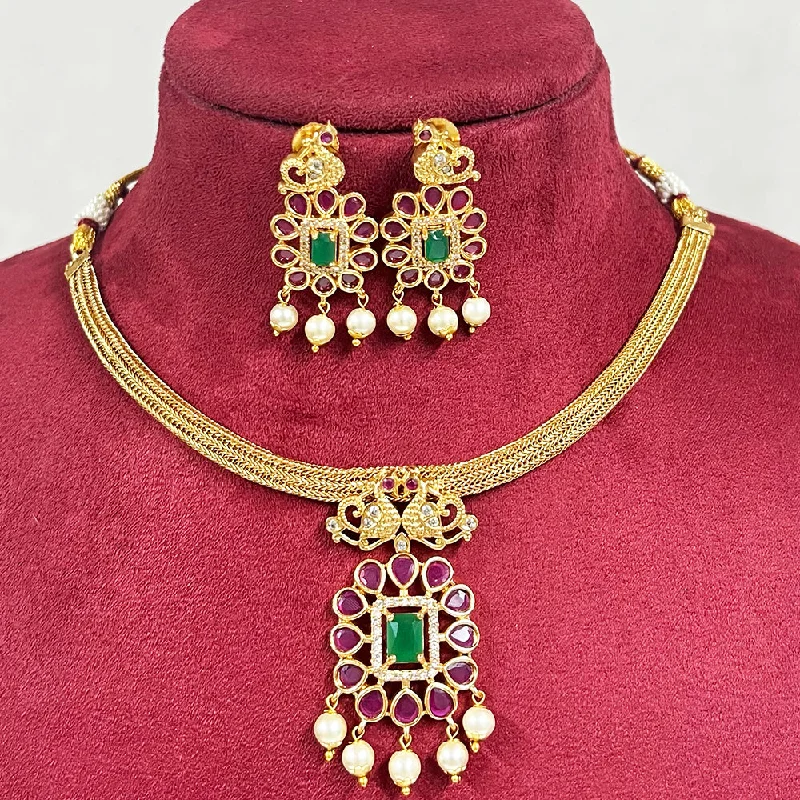 Bali style necklaces-Diksha Collection Gold Plated Necklace Set