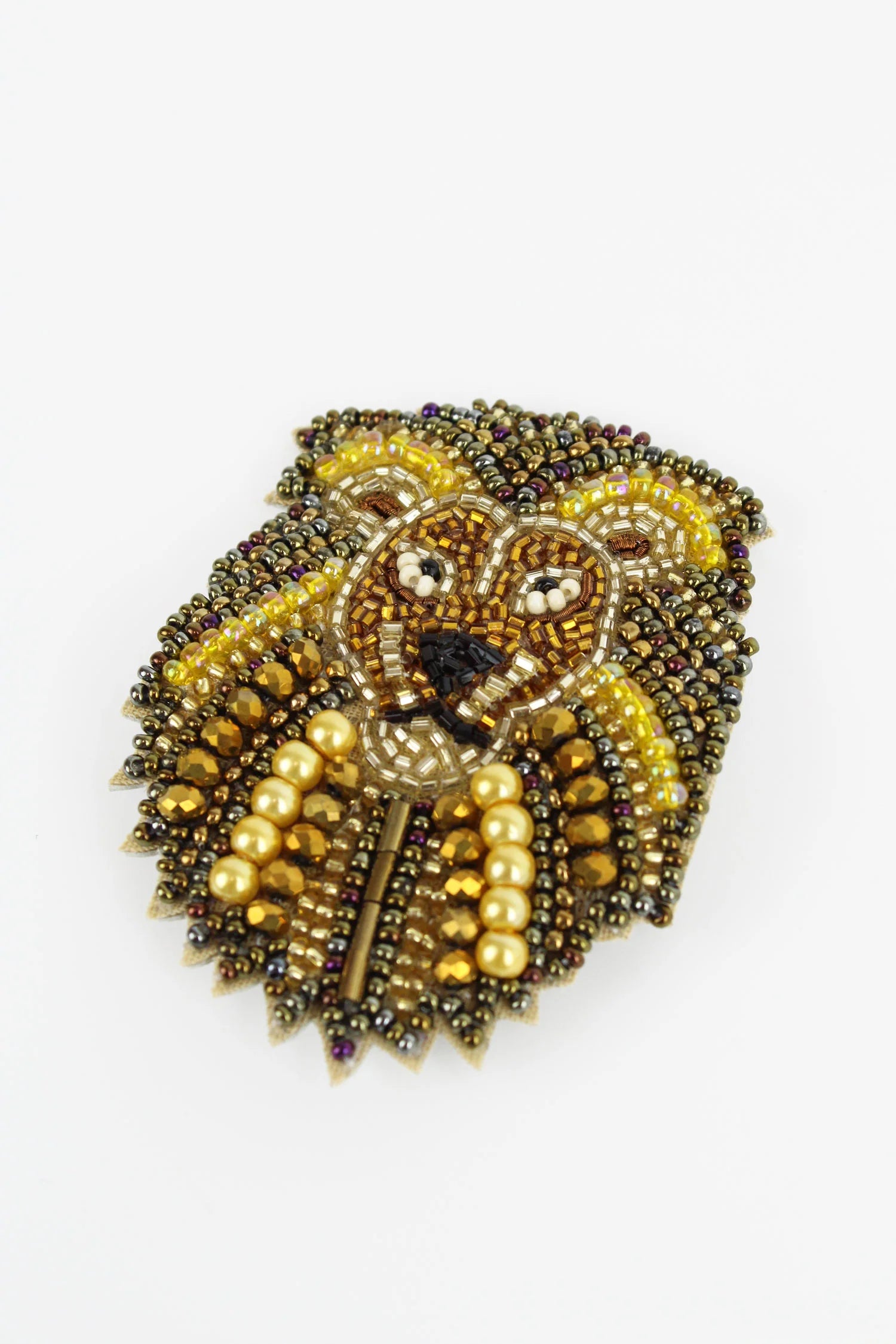 Glossy pearl brooch-My Doris Lion Brooch