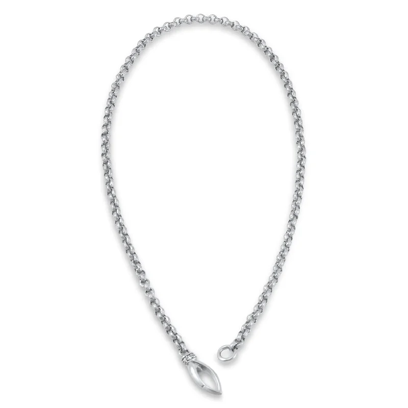 Glittering crystal necklaces-Everyday Chain Necklace 18" - Sterling Silver + CZ Blanc