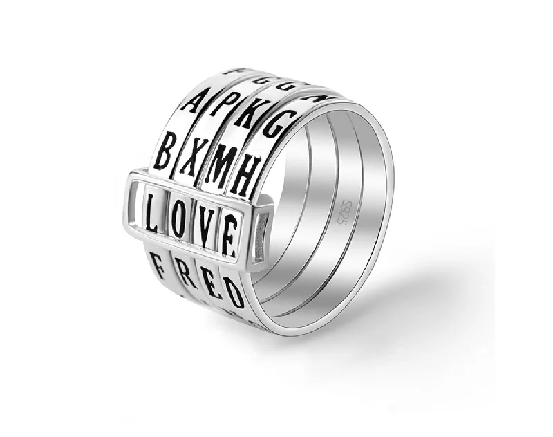 Solid gem rings-Lovely Words Ring