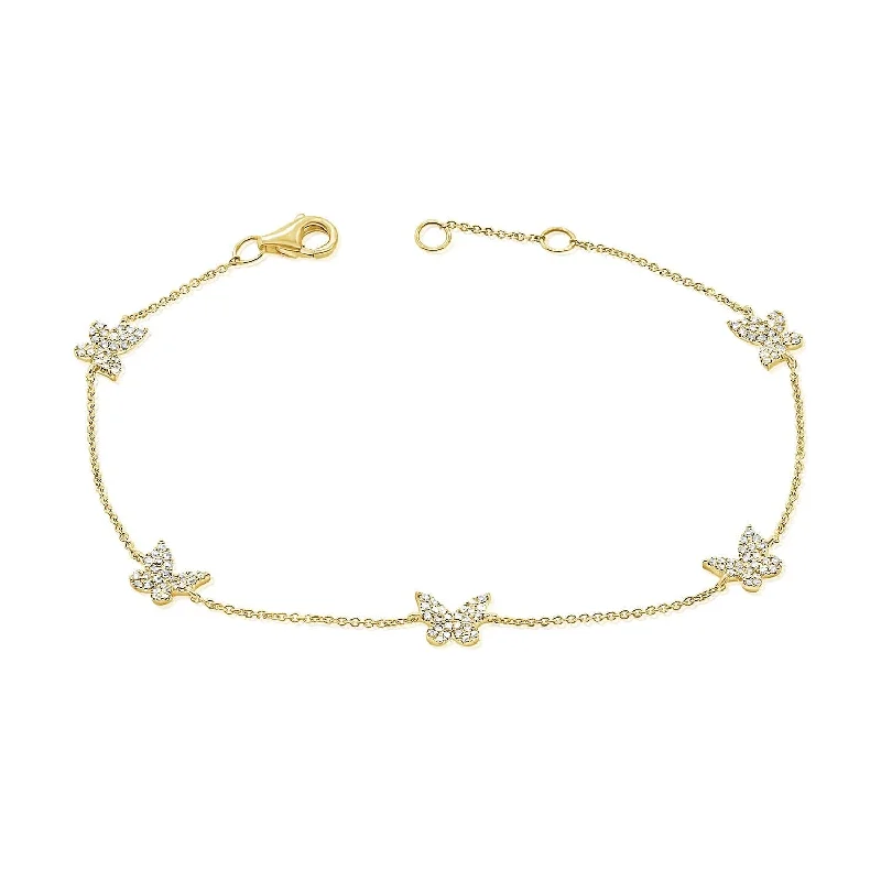 Fox charm bangles-14k Gold & Diamond Butterfly Bracelet