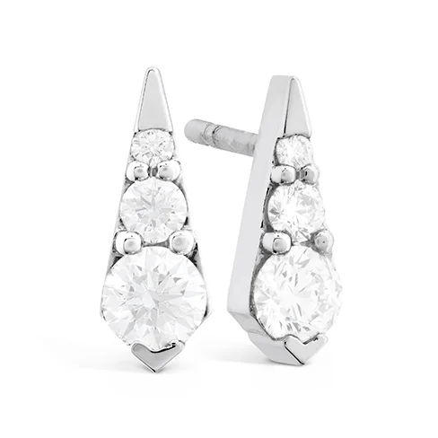 Dainty gem earrings-Hearts On Fire Triplicity Drop Stud Earrings