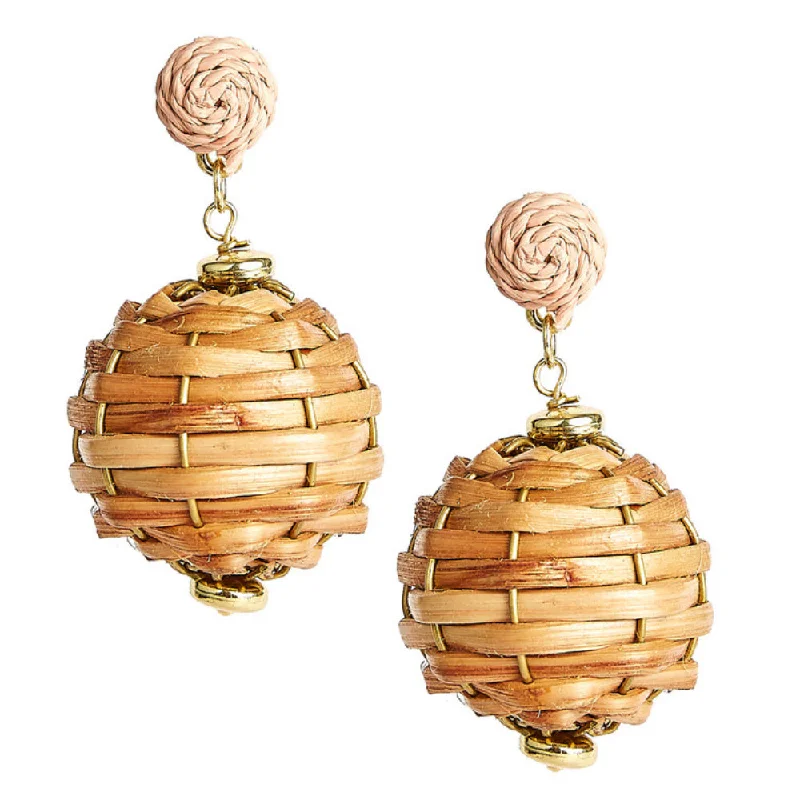 Astro charm earrings-Lisi Lerch Whidden Wicker Earrings - Natural/Sand