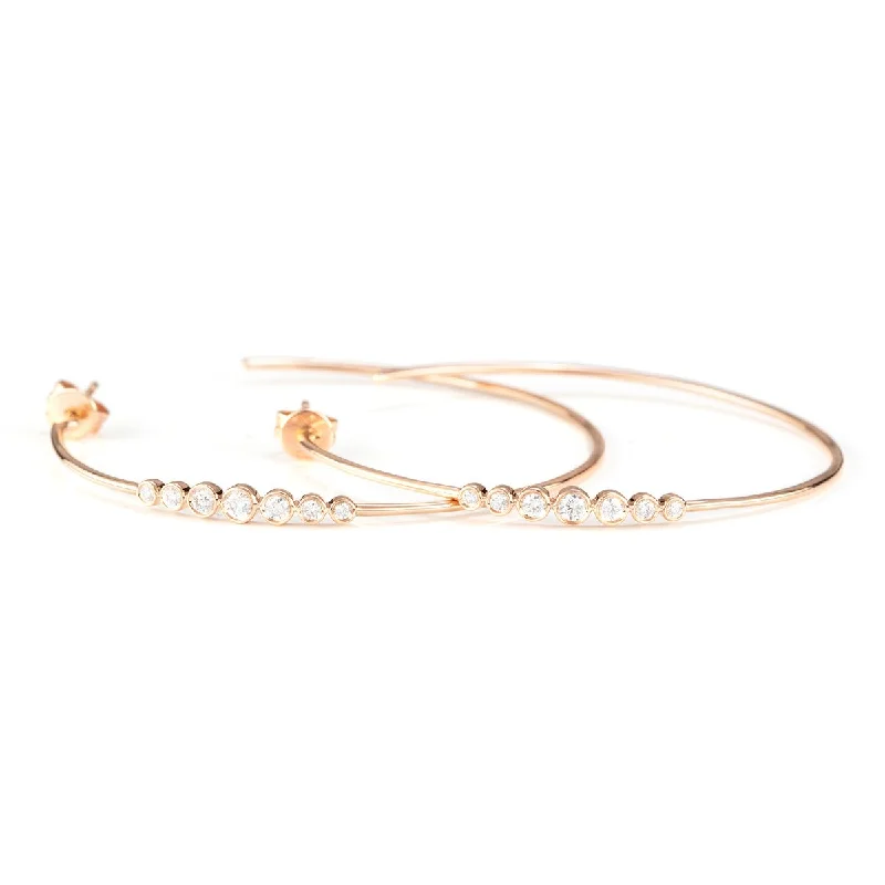 Subtle gem earrings-Roxy Hoops