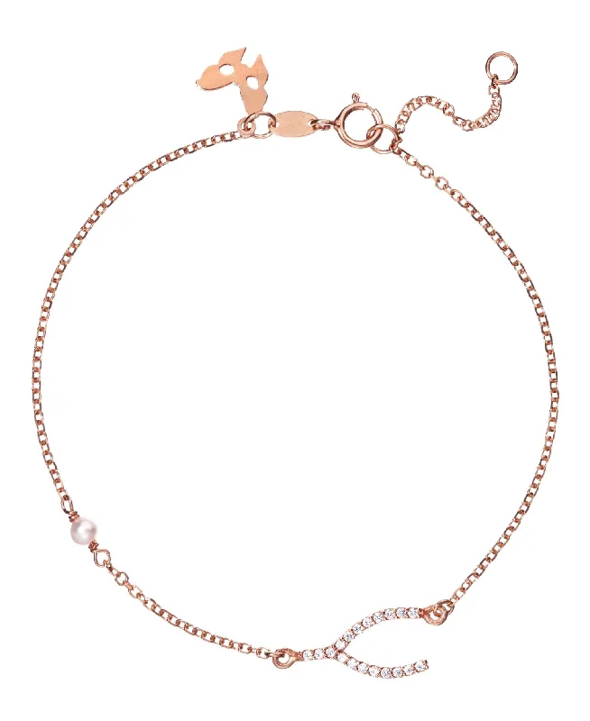 Sapphire stone bangles-Rose Gold Wish Bracelet