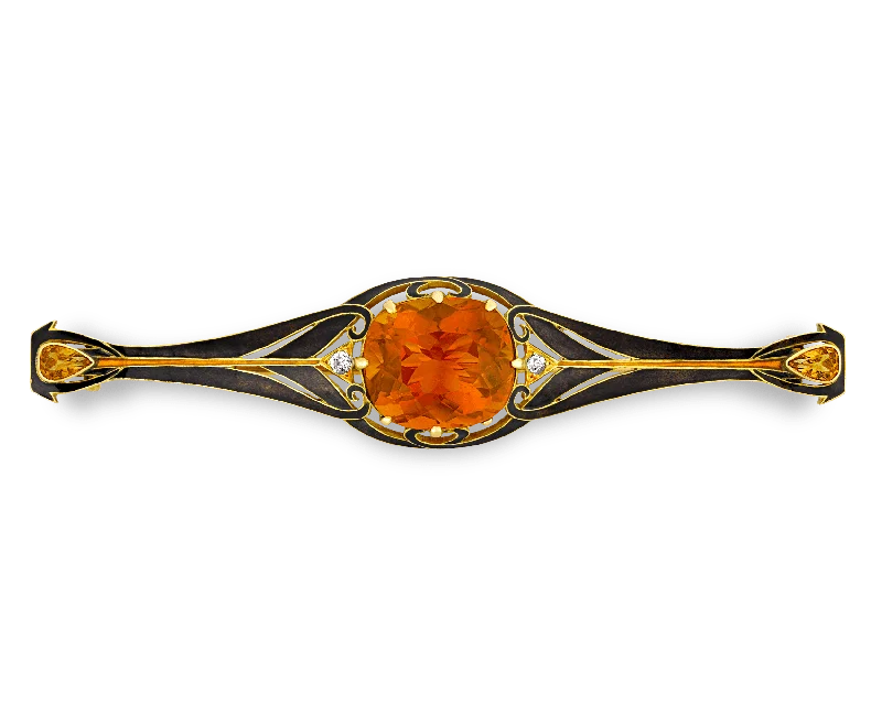 Worn bronze brooch-Lalique Citrine and Enamel Brooch