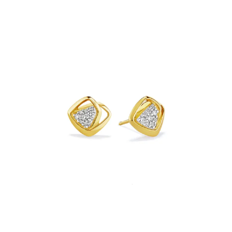 Aquamarine stud earrings-Judith Ripka 14k Selvaggia Stud Earrings with Diamonds