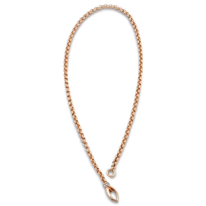 Smooth disc necklaces-Everyday Chain Necklace 16" - 18K Rose Gold Vermeil + CZ Blanc