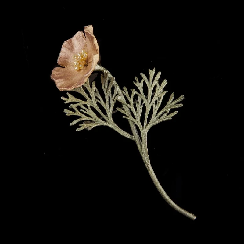 Pure form brooch-California Poppy Brooch