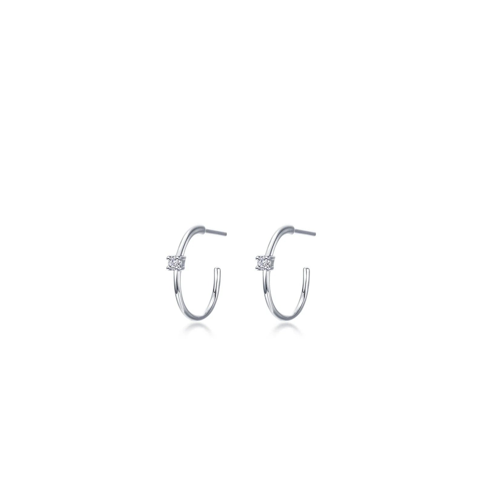 Pure crystal earrings-Lafonn Simulated Diamond 15mm High Polished Hoop Earrings E0628CLP00