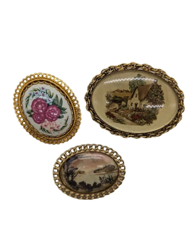 Astro motif brooch-The Toscanini Vintage Trio Brooch Set