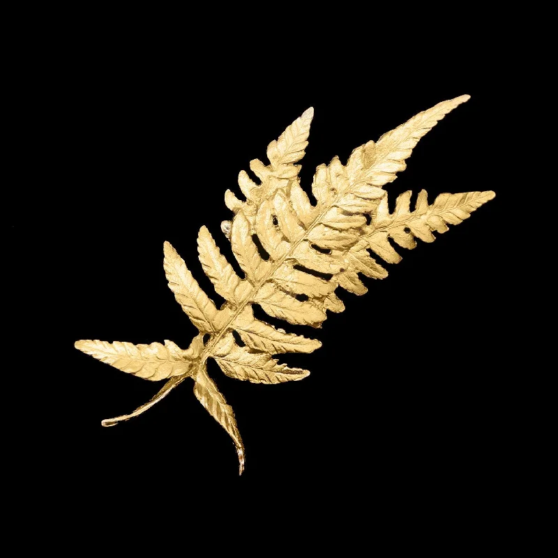 Silk cord brooch-Fine Fern Brooch