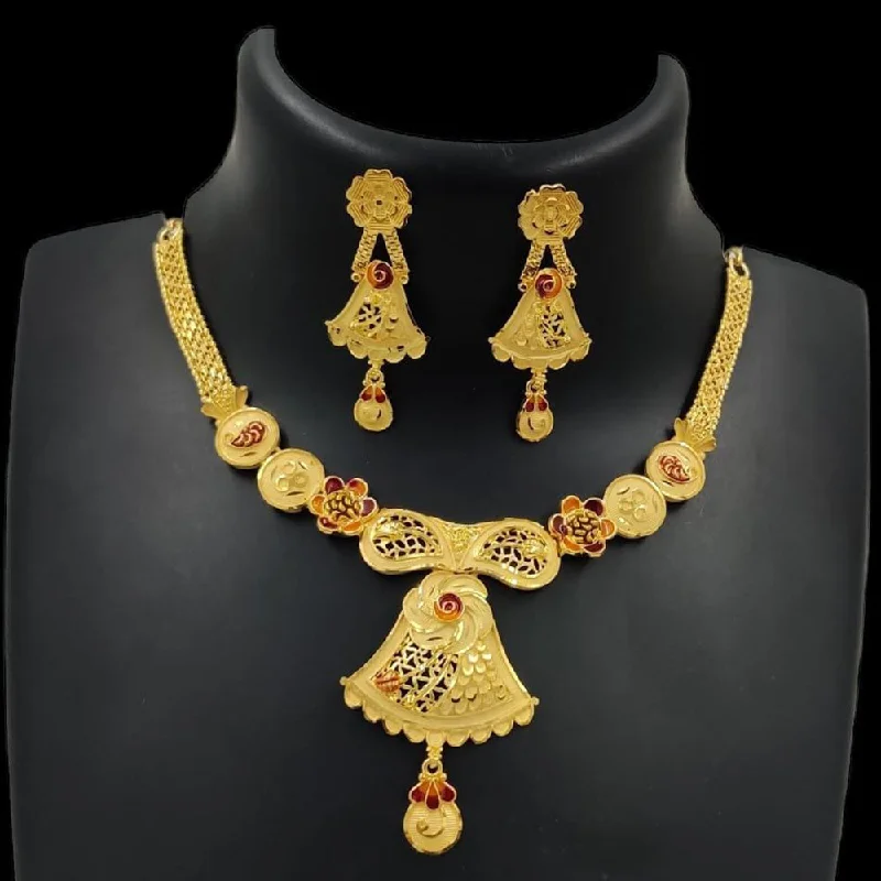 Rope braid necklaces-Pari Art Jewellery Forming Gold Necklace Set