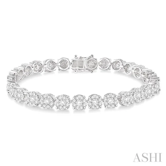 Pure crystal bangles-LOVEBRIGHT ESSENTIAL DIAMOND TENNIS BRACELET