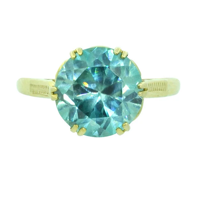 Spinel cut rings-Blue Zircon Ring