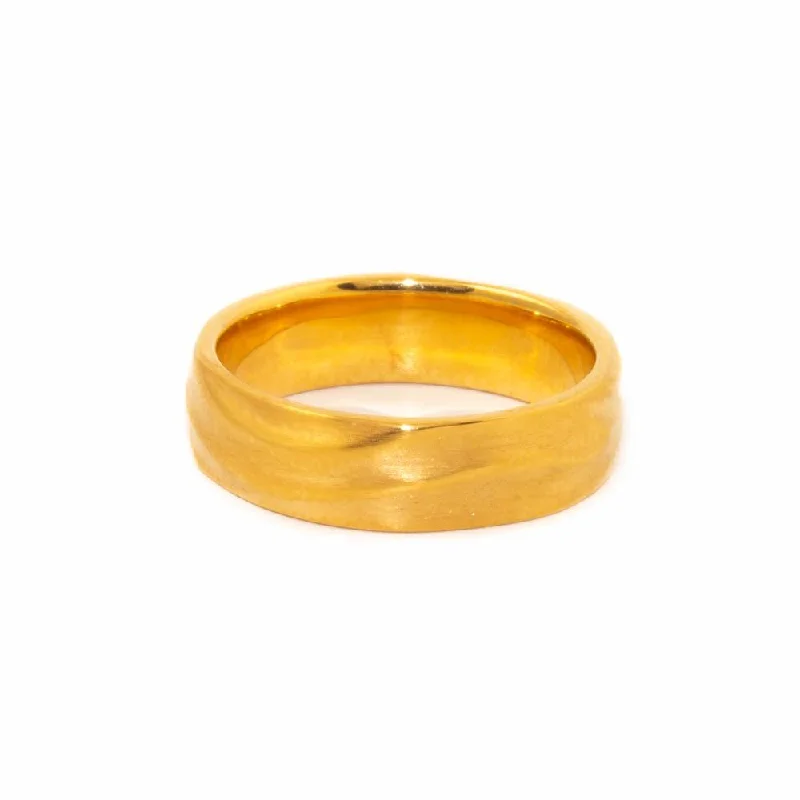 Crystal-twisted rings-Sandgrain X Yellow Wedding Band