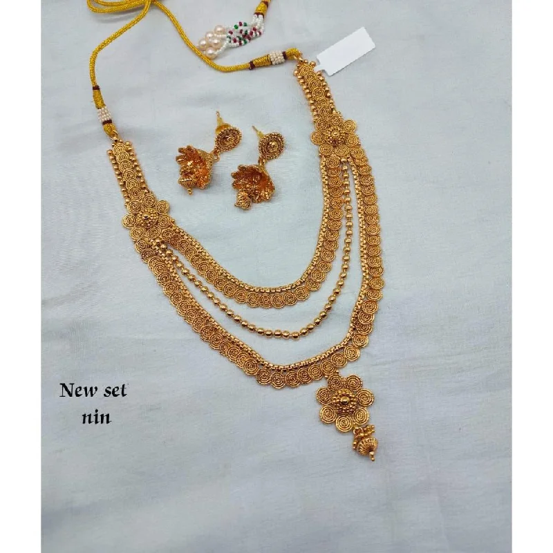 Heavy gem necklaces-Akruti Collection Gold Plated Necklace Set