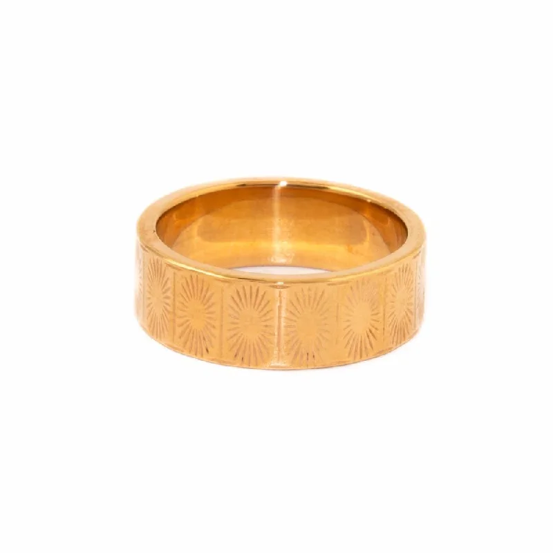 Flex open rings-Sunburst X Rose Wedding Band