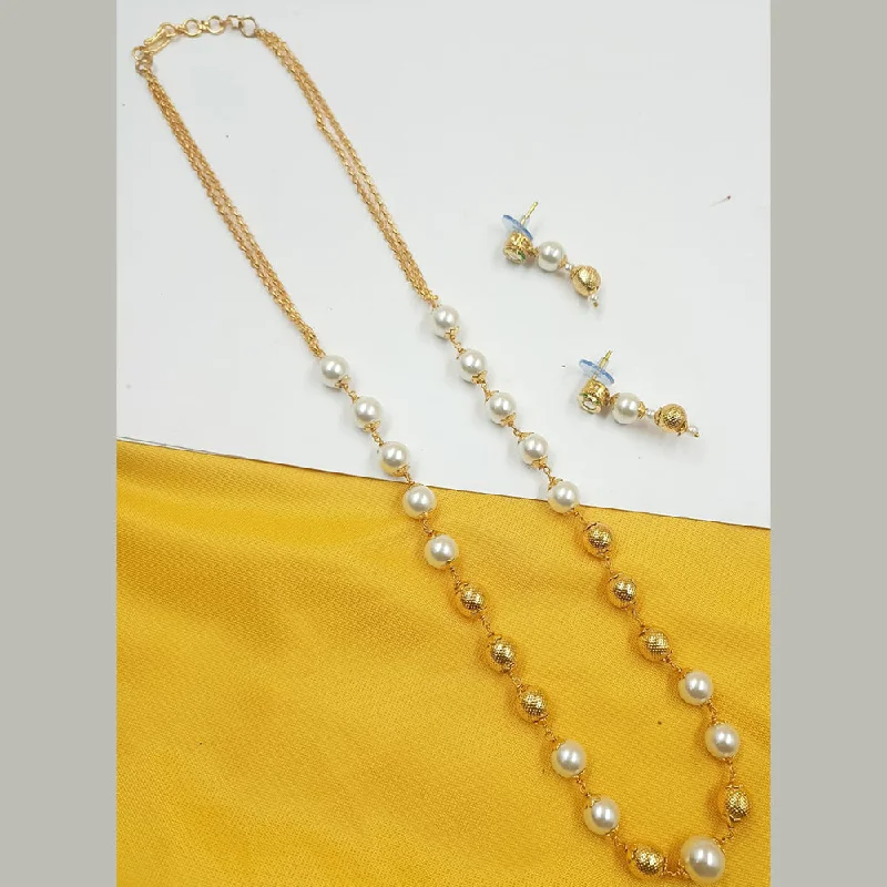 Polished name necklaces-Padmawati Bangles Gold Plated Pearl Necklace Set