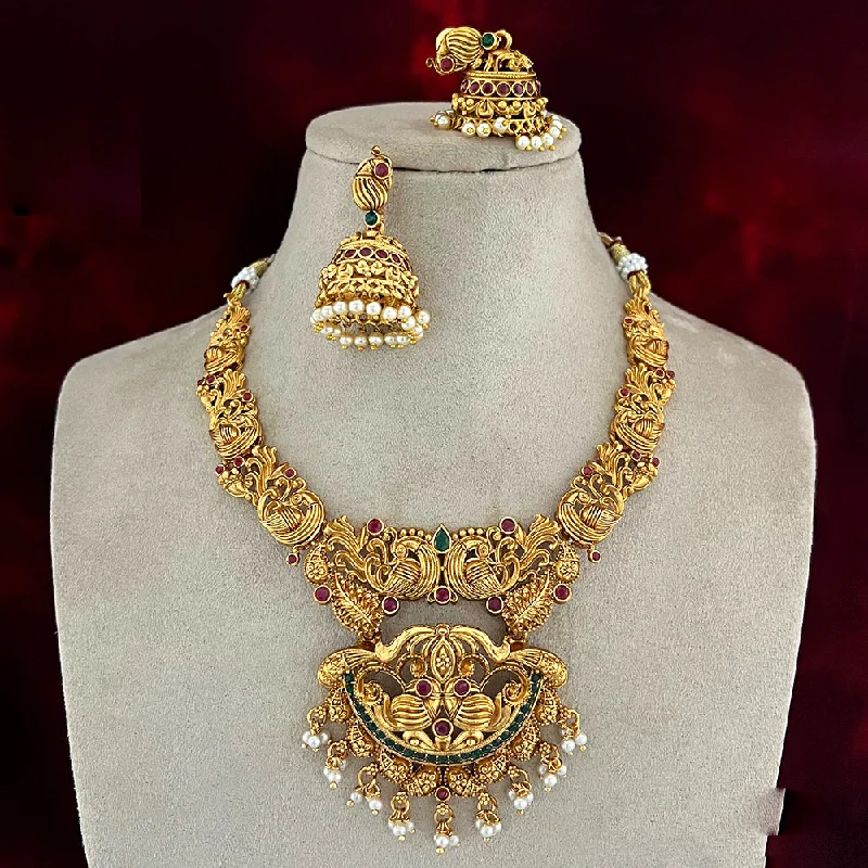 Jazz age necklaces-Diksha Collection Gold Plated Necklace Set